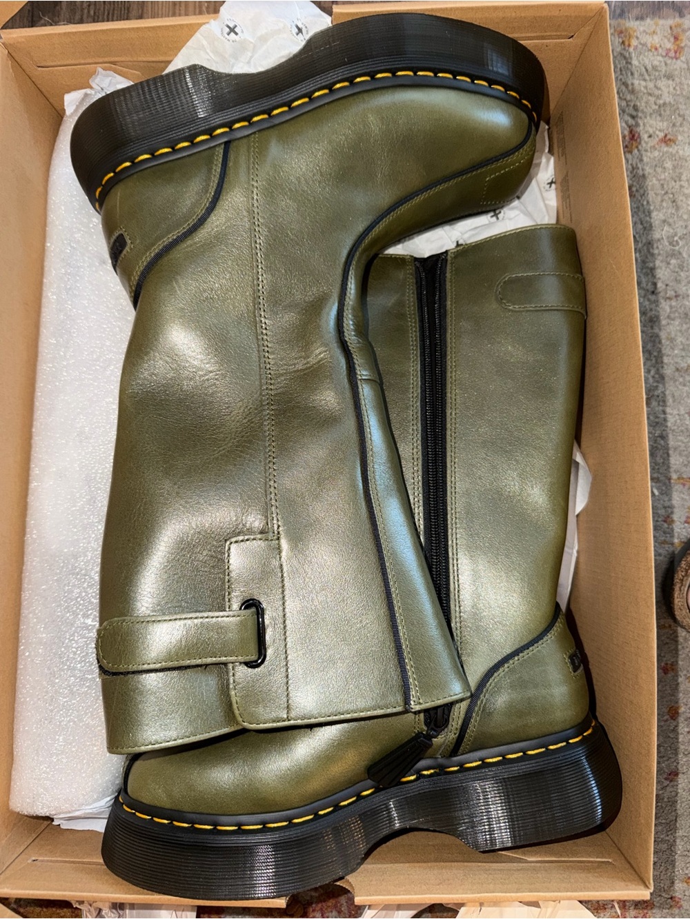 Dr. Martens Buzz Hi Boots in the Olive Green - Picture 6 of 6